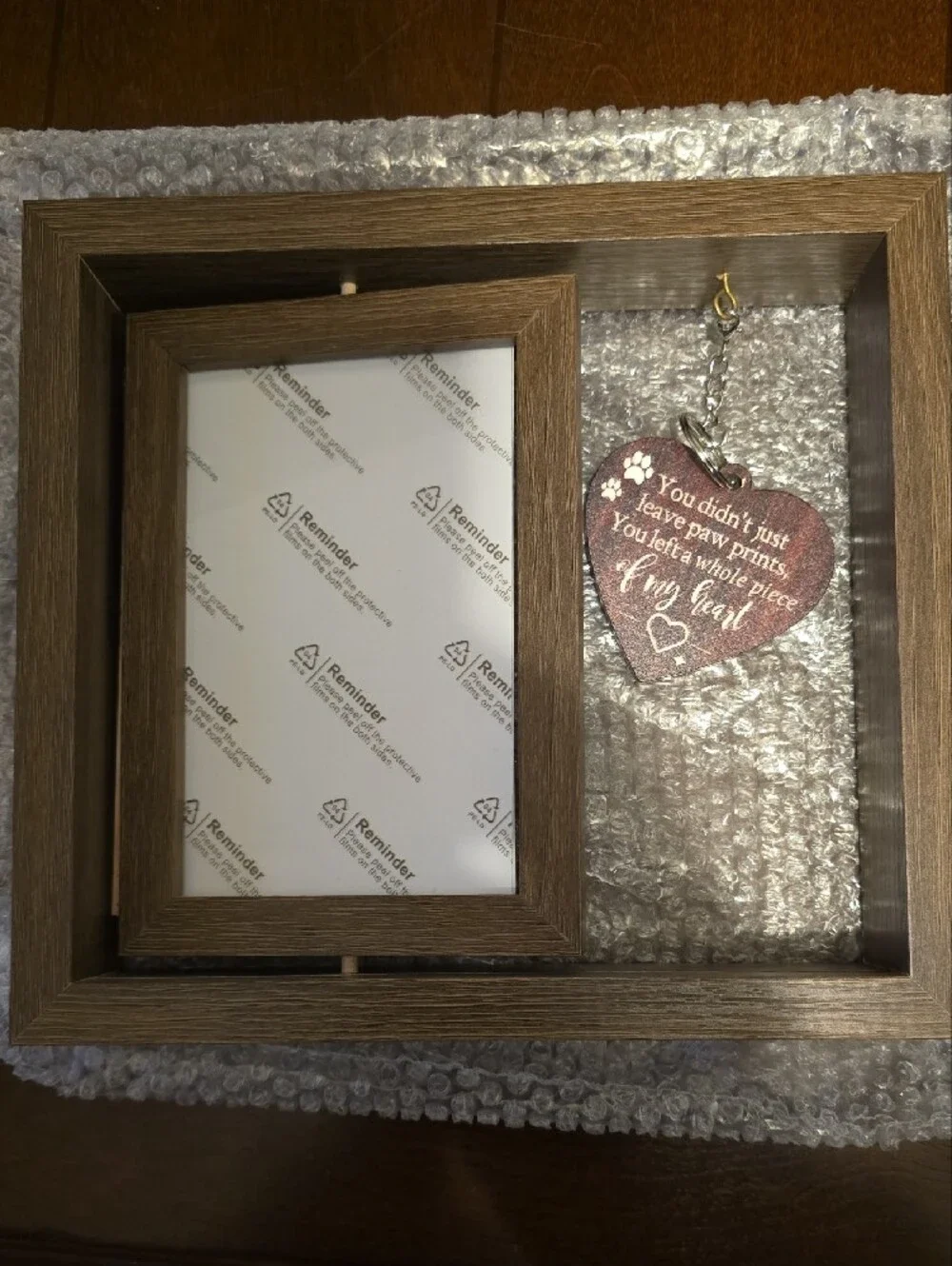 Wooden Heart Pet Paw Print Memorial Frame. NWT.